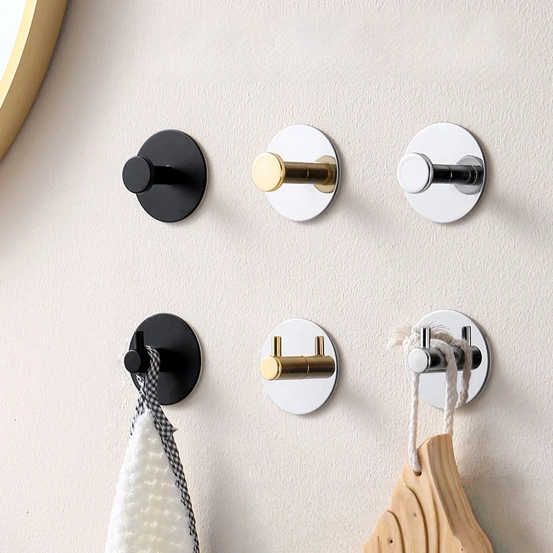 Home Bathroom Door - 1‑4PC Stainless Steel Self Adhesive Hooks,