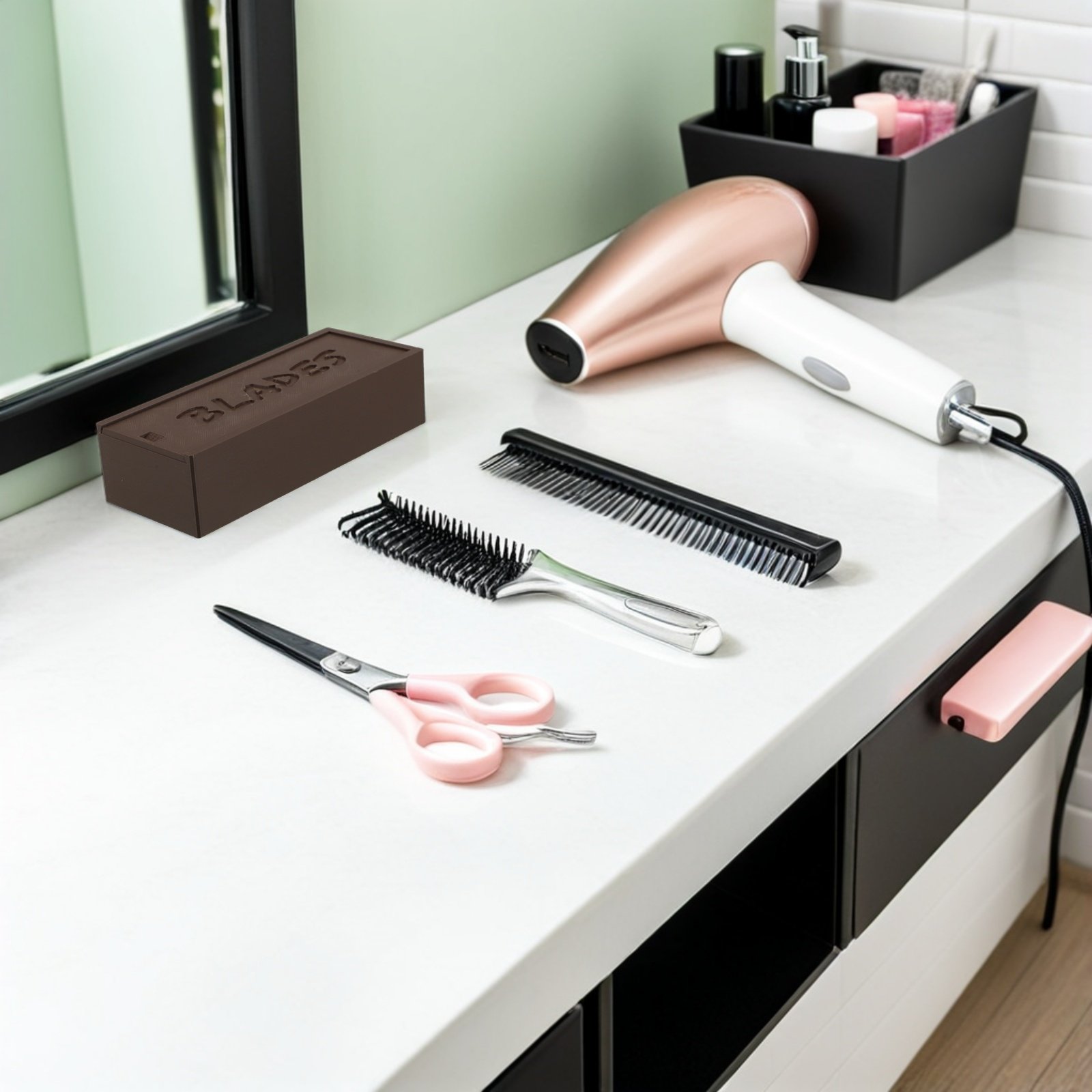 Home One Bathroom - Clipper Blade Storage Case Double Compartment