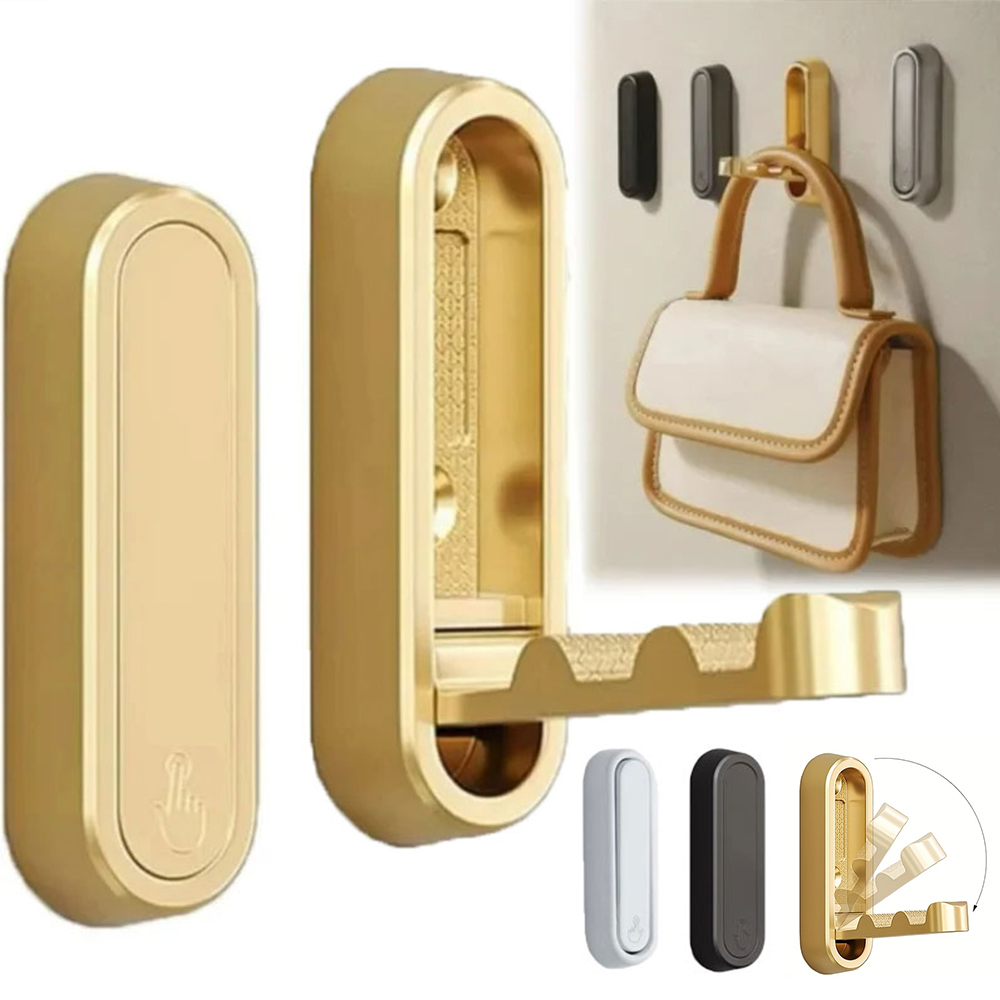 Home Bathroom Door - 1-3pc Folding Wall Hook Concealed Towel