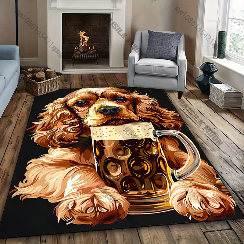 Home Toilet Bathroom Design - Dog-Themed Decorative Carpet Design living room