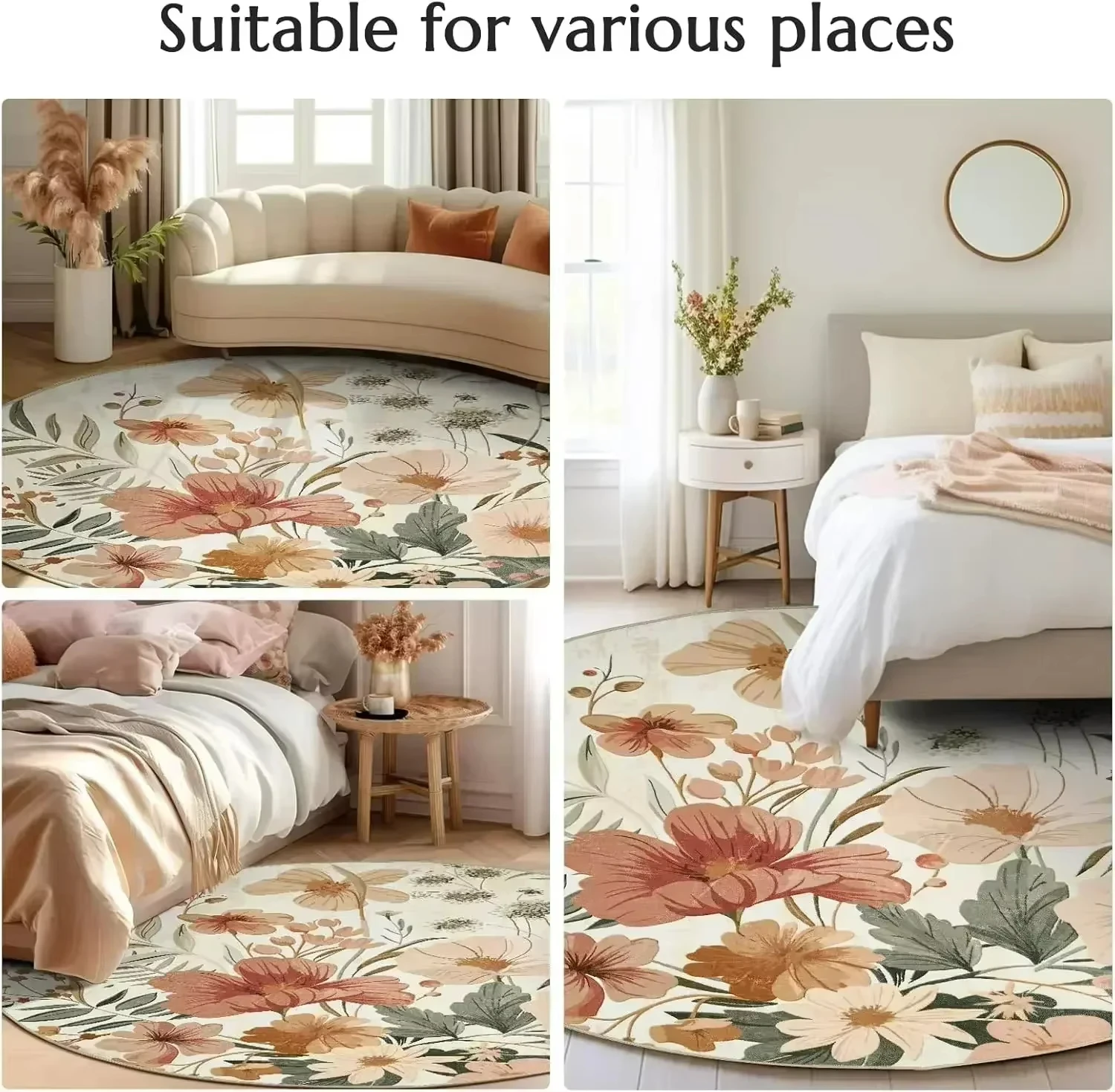 Boho Round Rug Non-Slip Retro  - огляд і ціна Home Toilet Bathroom Design