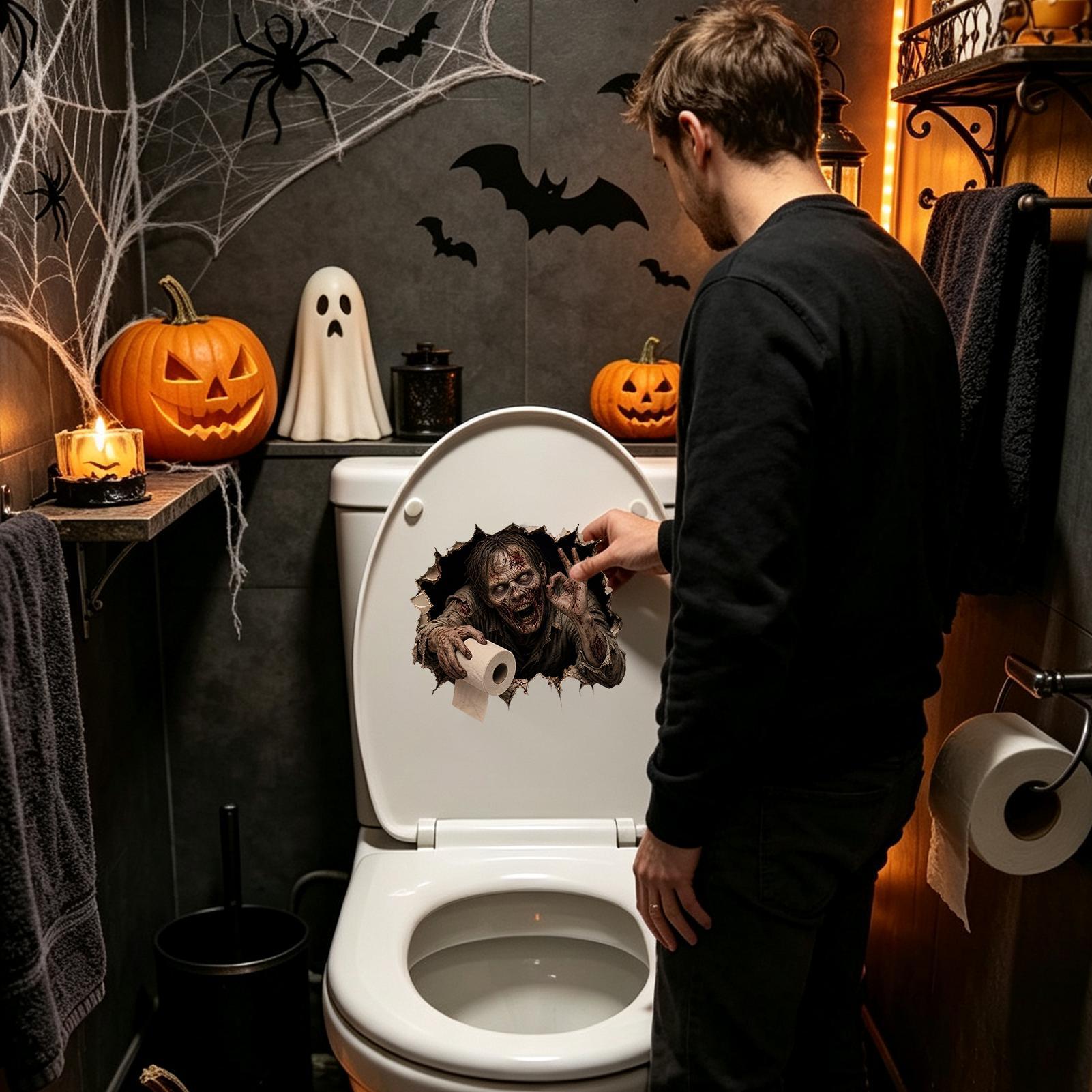 2D Halloween Toilet Stickers H - огляд і ціна Home Bathroom Break