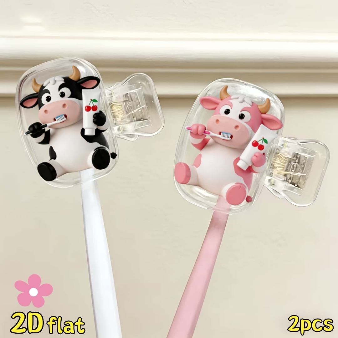 2pcs Cow Toothbrush Holder Tra - огляд і ціна Home Bathroom Essentials