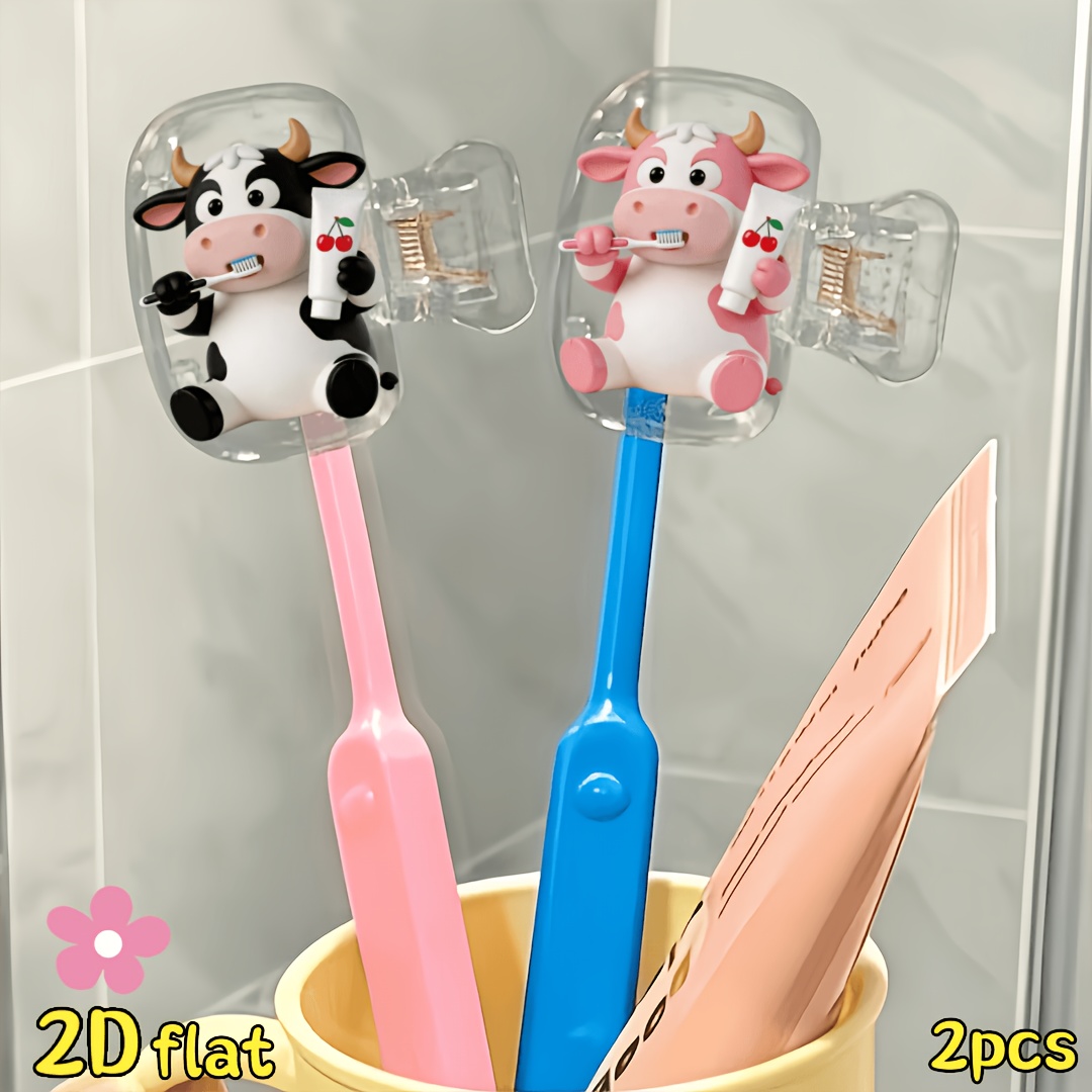 2pcs Cow Toothbrush Holder Tra - огляд і ціна Home Bathroom Essentials