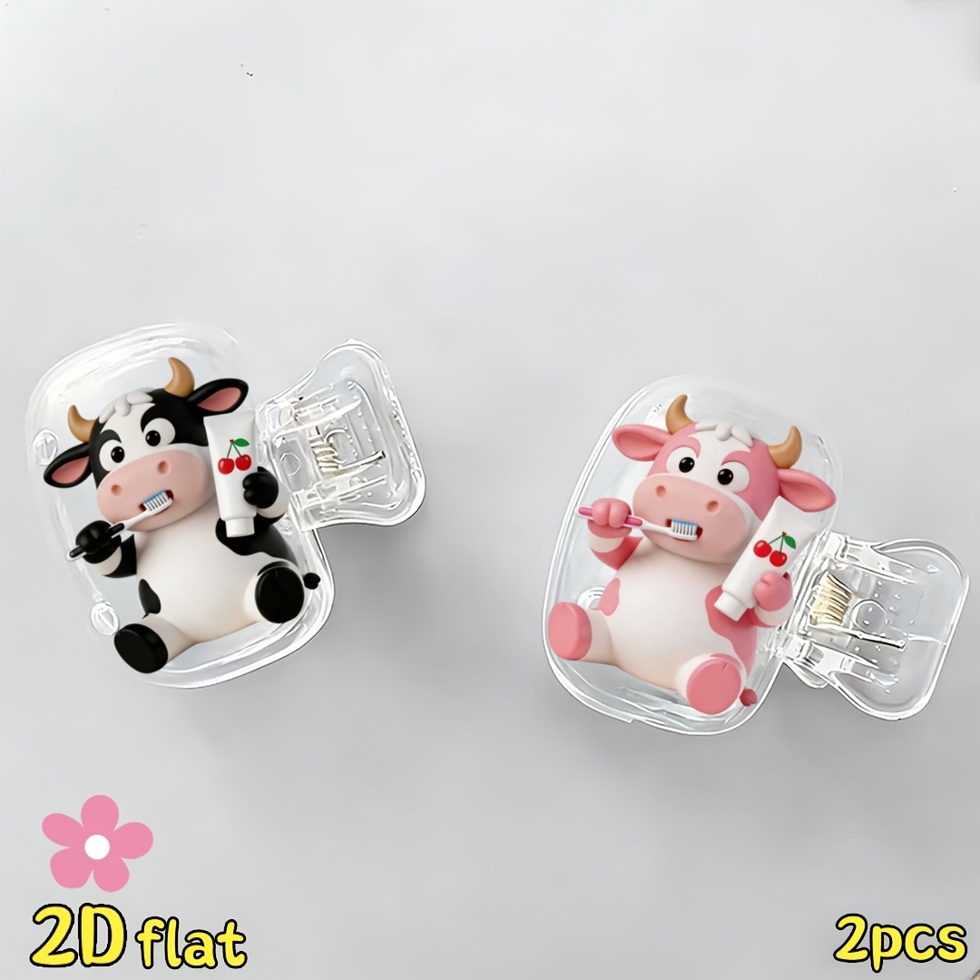 2pcs Cow Toothbrush Holder Tra - огляд і ціна Home Bathroom Essentials
