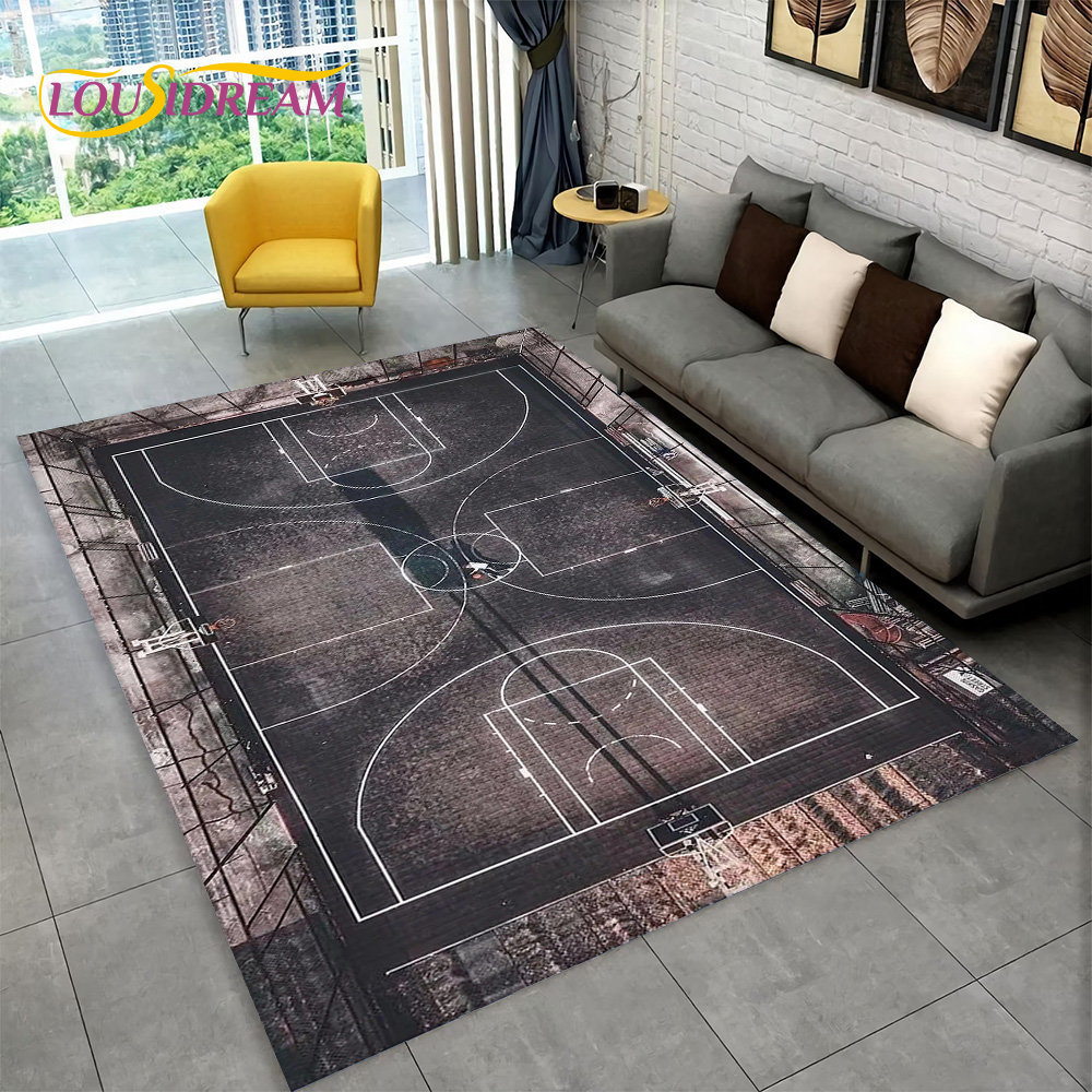 3D Basketball Cour Cartoon Are - огляд і ціна Home Bathroom Rugs