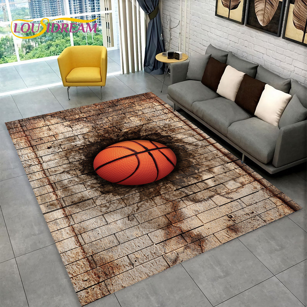 3D Basketball Cour Cartoon Are - огляд і ціна Home Bathroom Rugs