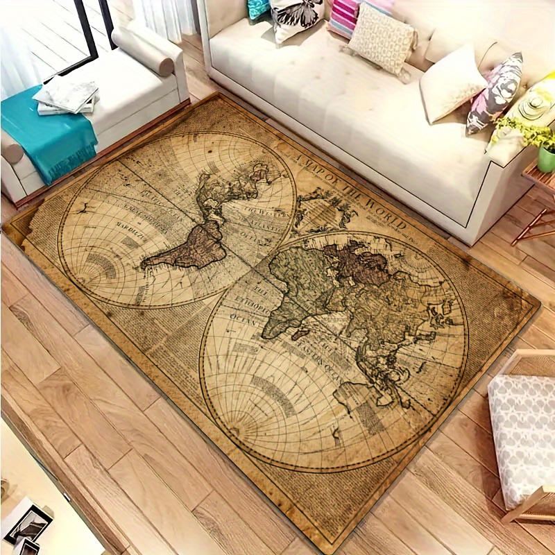 Vintage Map Design Non-Slip Fl - огляд і ціна Home Toilet Bathroom Design
