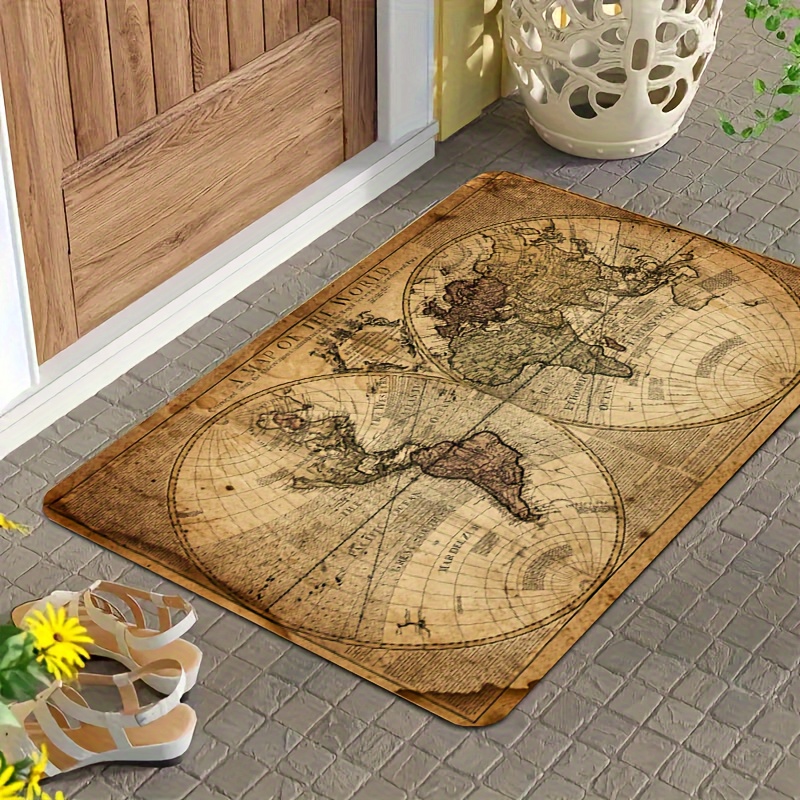 Vintage Map Design Non-Slip Fl - огляд і ціна Home Toilet Bathroom Design