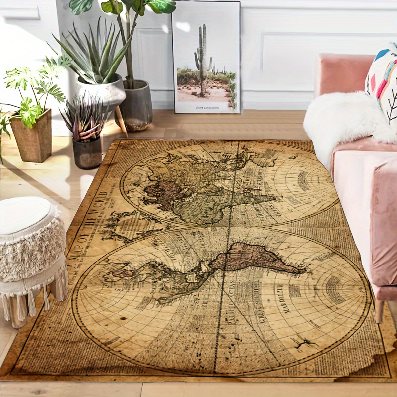 Vintage Map Design Non-Slip Fl - огляд і ціна Home Toilet Bathroom Design