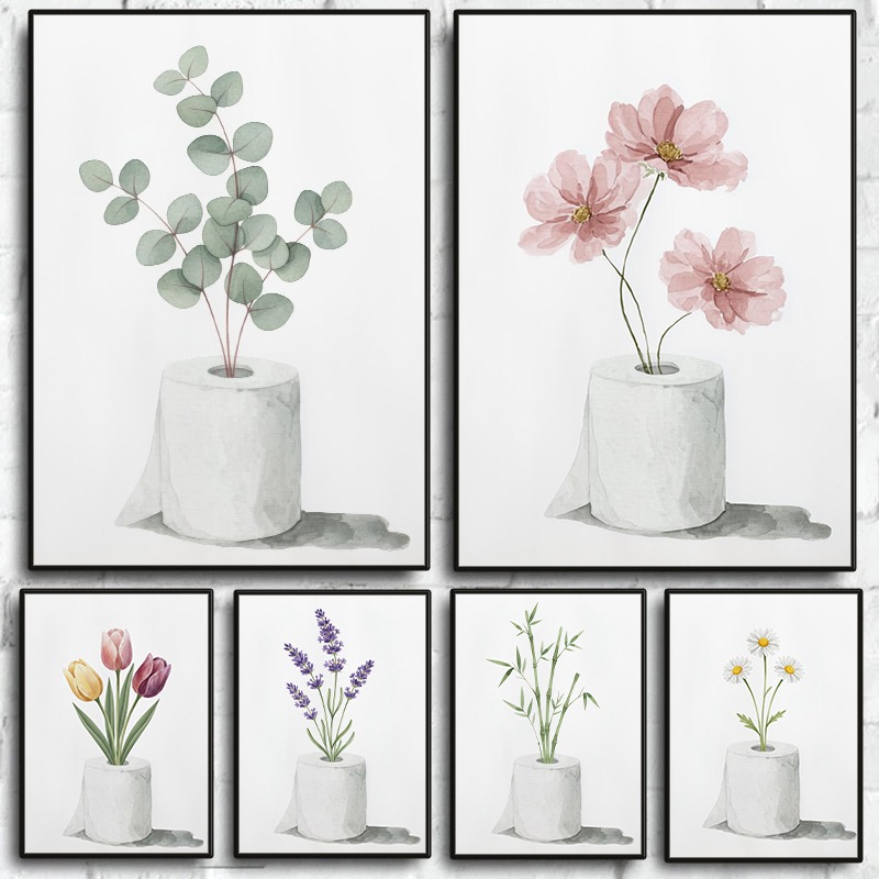 Colourful Flower Toilet Paper  - огляд і ціна Home Bathroom Painting Ideas
